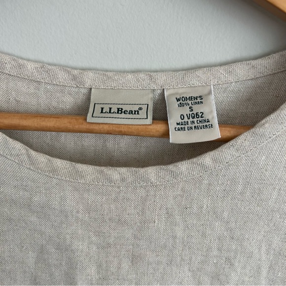 LL Bean | 100% Linen Tan Matching Set Size 8 Pants Small (Runs Large) Top - Picture 10 of 10